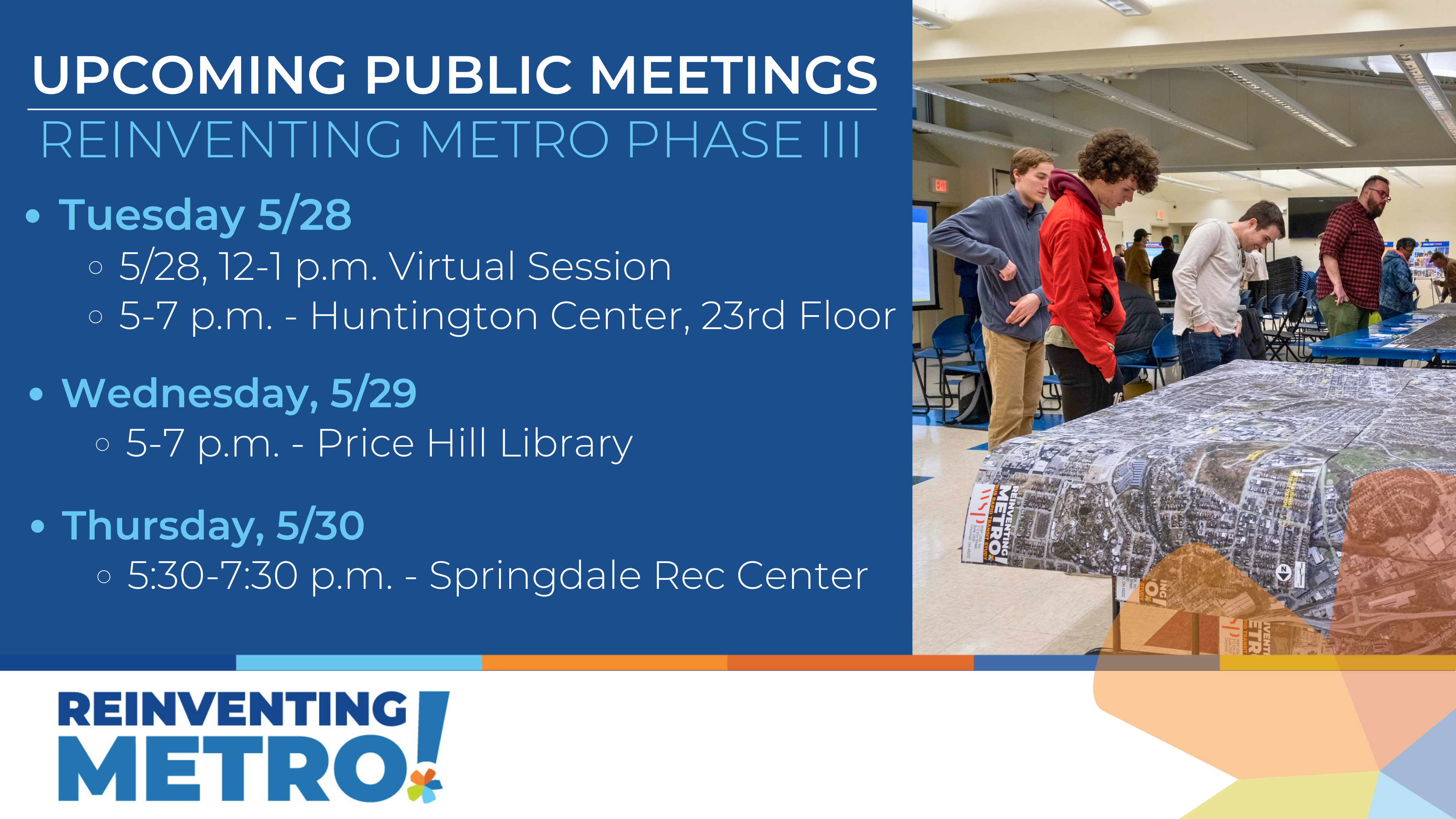 Upcoming public meetings for metro