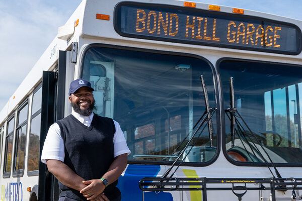 Bond Hill bound bus with driver