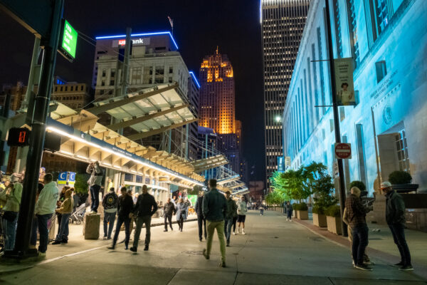 downtown at night